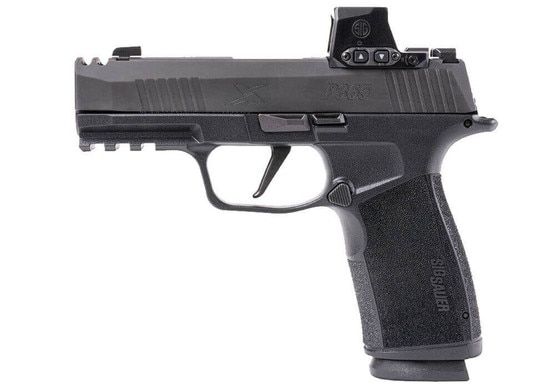 Striker fired 9mm pistol with 17 round capacity and Romeo-X Compact optic.